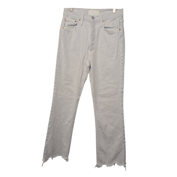 MOTHER SUPERIOR The Tripper Chew Hem High Rise Off White Jeans Womens Size 27 - Picture 1 of 11